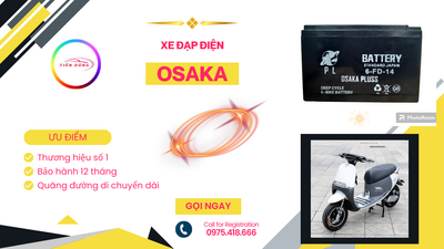 ẮC QUY DÀNH CHO XE ĐẠP ĐIỆN OSAKA 12V - 14 AH ( 4 BÌNH ẮC QUY BÉ )